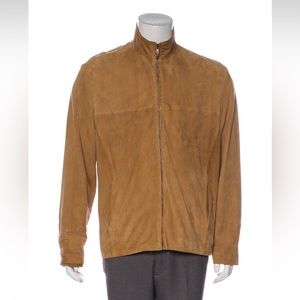 Men’s caramel Zegna Sport suede jacket
